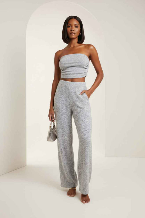 MayneAttraction Soft Life Tube Top & Wide-Leg Pants Set