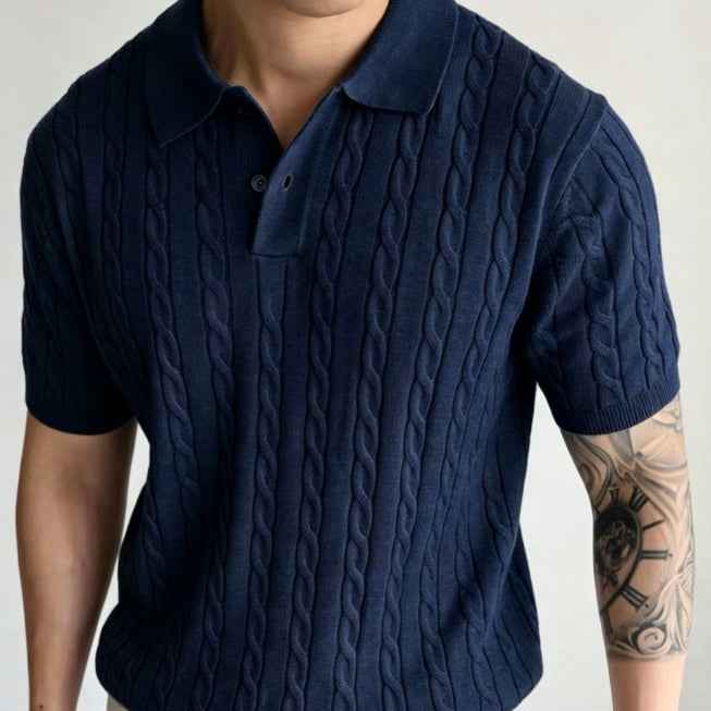 MayneAttraction | Cable-Knit Polo Shirt