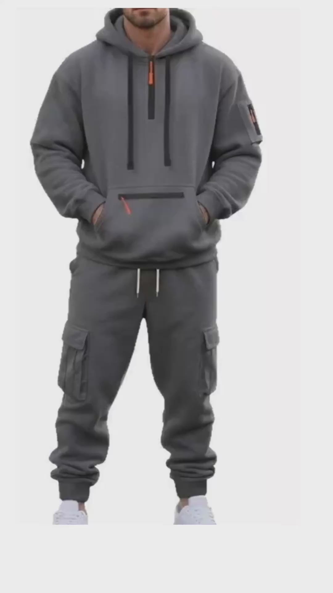 MayneAttraction The Utility Man Multi-Pocket Sweatshirt & Cargo Pants Set